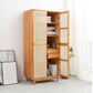 Freestanding Natural Solid Wood Wardrobe Modern Multifunctional Wardrobe Clearhalo 'Armoires & Wardrobes' 'armoires_wardrobes' 'Bedroom Furniture' 'furn' 'furn_armoires_wardrobes' 'Furniture' 7178779