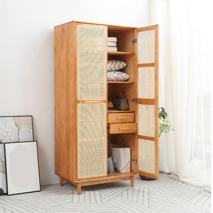 Freestanding Natural Solid Wood Wardrobe Modern Multifunctional Wardrobe Clearhalo 'Armoires & Wardrobes' 'armoires_wardrobes' 'Bedroom Furniture' 'furn' 'furn_armoires_wardrobes' 'Furniture' 7178779
