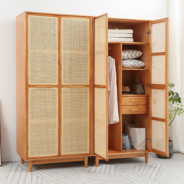 Freestanding Natural Solid Wood Wardrobe Modern Multifunctional Wardrobe Clearhalo 'Armoires & Wardrobes' 'armoires_wardrobes' 'Bedroom Furniture' 'furn' 'furn_armoires_wardrobes' 'Furniture' 7178780