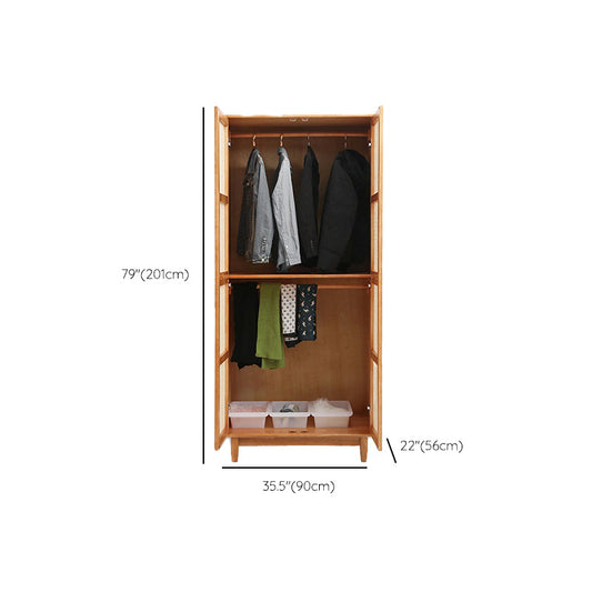 Freestanding Natural Solid Wood Wardrobe Modern Multifunctional Wardrobe Clearhalo 'Armoires & Wardrobes' 'armoires_wardrobes' 'Bedroom Furniture' 'furn' 'furn_armoires_wardrobes' 'Furniture' 7178789