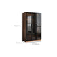 Modern Freestanding Wardrobe Armoire Tempered Glass Doors Wardrobe with Shelves