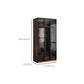 Modern Freestanding Wardrobe Armoire Tempered Glass Doors Wardrobe with Shelves