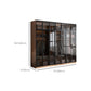 Modern Freestanding Wardrobe Armoire Tempered Glass Doors Wardrobe with Shelves