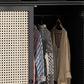 Black Solid Wood Wardrobe Modern Freestanding Wardrobe with Legs
