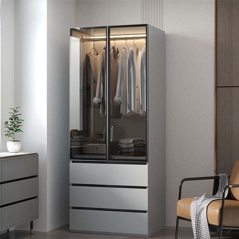 Guardaroba a cornice in legno moderno armadio armadio armadio con 3 cassetti