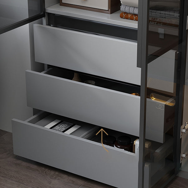 Guardaroba a cornice in legno moderno armadio armadio armadio con 3 cassetti