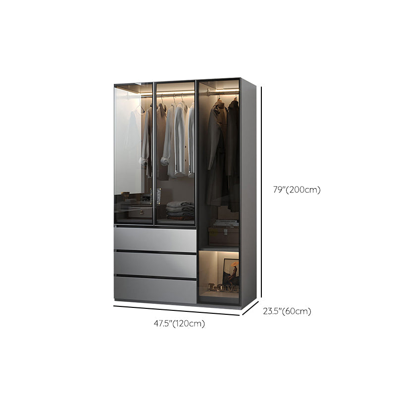 Guardaroba a cornice in legno moderno armadio armadio armadio con 3 cassetti