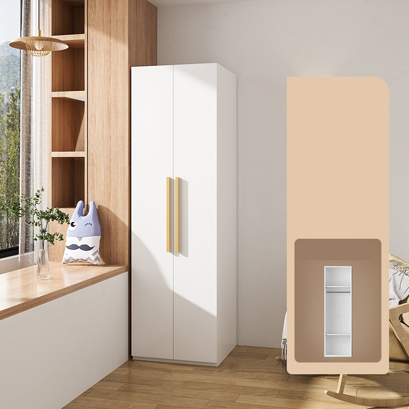 Modern Metal Wardrobe Armoire Freestanding Wardrobe in White Armoire 23.5"L x 23.5"W x 79"H 2 Clearhalo 'Armoires & Wardrobes' 'armoires_wardrobes' 'Bedroom Furniture' 'furn' 'furn_armoires_wardrobes' 'Furniture' 7178866