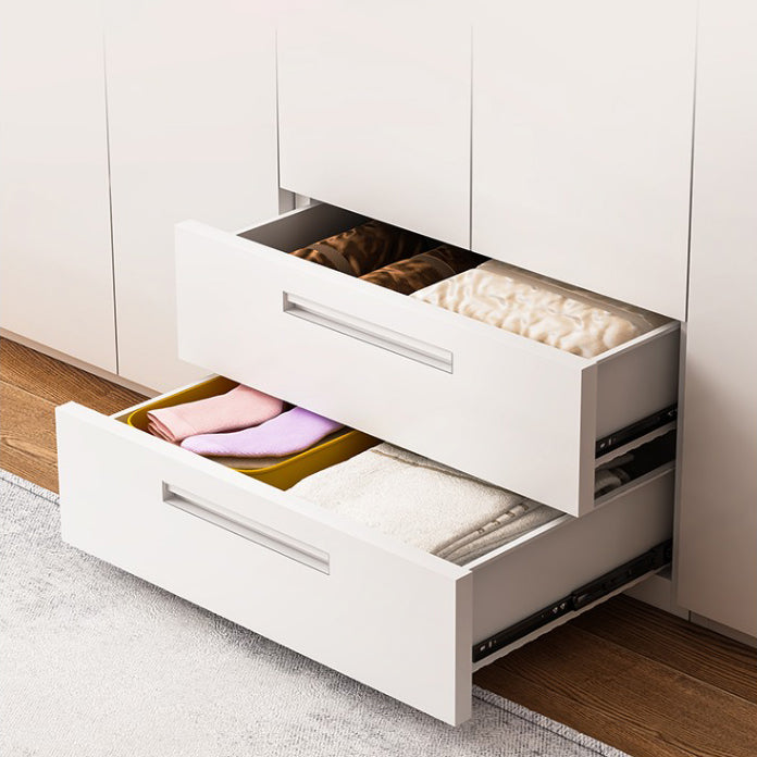 Modern Metal Wardrobe Armoire Freestanding Wardrobe in White Clearhalo 'Armoires & Wardrobes' 'armoires_wardrobes' 'Bedroom Furniture' 'furn' 'furn_armoires_wardrobes' 'Furniture' 7178867