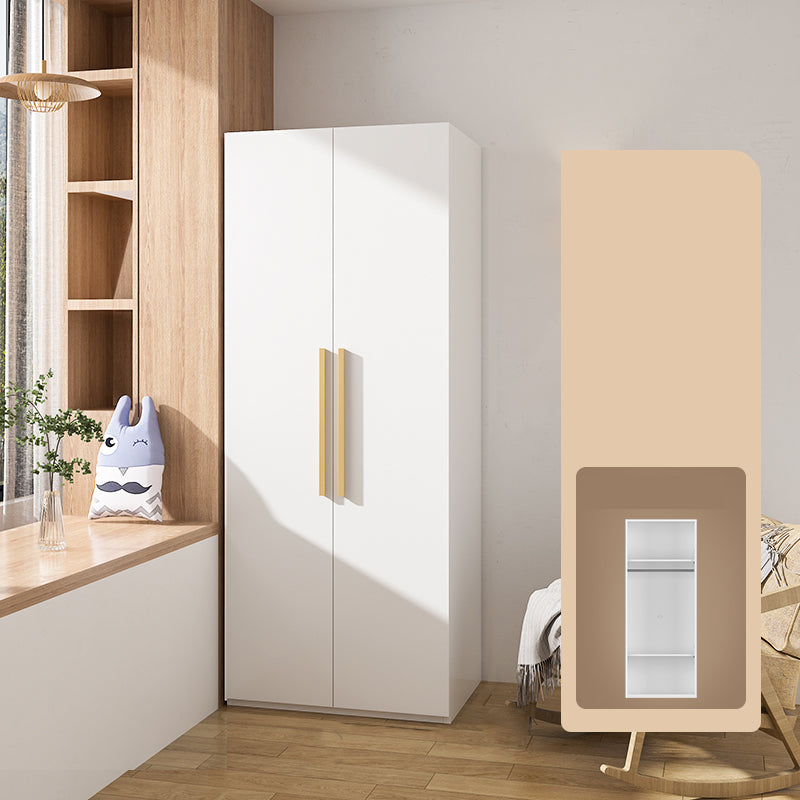 Modern Metal Wardrobe Armoire Freestanding Wardrobe in White Armoire 31.5"L x 23.5"W x 79"H 2 Clearhalo 'Armoires & Wardrobes' 'armoires_wardrobes' 'Bedroom Furniture' 'furn' 'furn_armoires_wardrobes' 'Furniture' 7178873