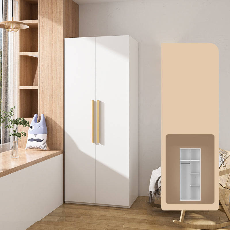 Modern Metal Wardrobe Armoire Freestanding Wardrobe in White Armoire 31.5"L x 23.5"W x 79"H 4 Clearhalo 'Armoires & Wardrobes' 'armoires_wardrobes' 'Bedroom Furniture' 'furn' 'furn_armoires_wardrobes' 'Furniture' 7178874