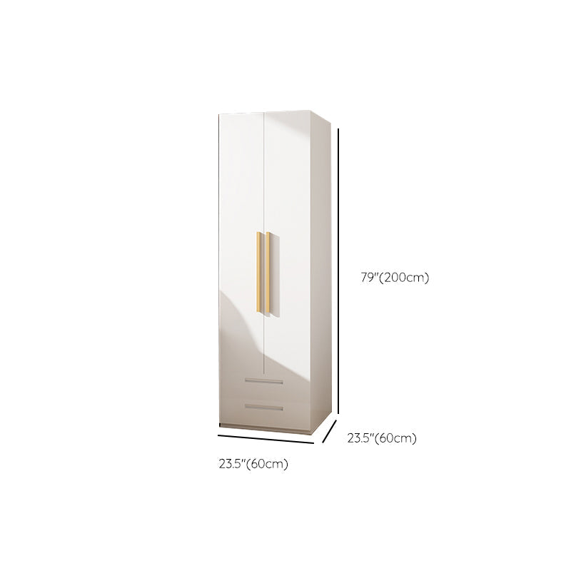 Modern Metal Wardrobe Armoire Freestanding Wardrobe in White Clearhalo 'Armoires & Wardrobes' 'armoires_wardrobes' 'Bedroom Furniture' 'furn' 'furn_armoires_wardrobes' 'Furniture' 7178879