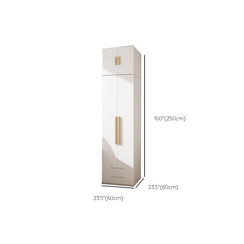 Modern Metal Wardrobe Armoire Freestanding Wardrobe in White Clearhalo 'Armoires & Wardrobes' 'armoires_wardrobes' 'Bedroom Furniture' 'furn' 'furn_armoires_wardrobes' 'Furniture' 7178883