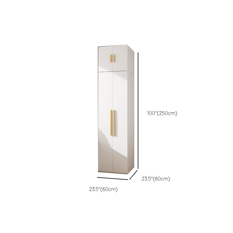 Modern Metal Wardrobe Armoire Freestanding Wardrobe in White Clearhalo 'Armoires & Wardrobes' 'armoires_wardrobes' 'Bedroom Furniture' 'furn' 'furn_armoires_wardrobes' 'Furniture' 7178884