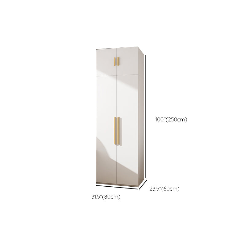 Modern Metal Wardrobe Armoire Freestanding Wardrobe in White Clearhalo 'Armoires & Wardrobes' 'armoires_wardrobes' 'Bedroom Furniture' 'furn' 'furn_armoires_wardrobes' 'Furniture' 7178885