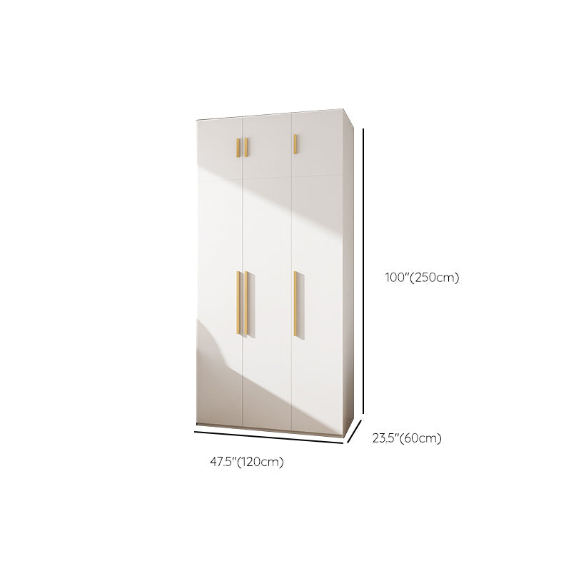 Modern Metal Wardrobe Armoire Freestanding Wardrobe in White Clearhalo 'Armoires & Wardrobes' 'armoires_wardrobes' 'Bedroom Furniture' 'furn' 'furn_armoires_wardrobes' 'Furniture' 7178886