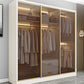 Modern Wit Wood Frame Garderobe Vrijstaande garderobe met schuifglazen deuren