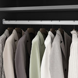 Modern Wit Wood Frame Garderobe Vrijstaande garderobe met schuifglazen deuren