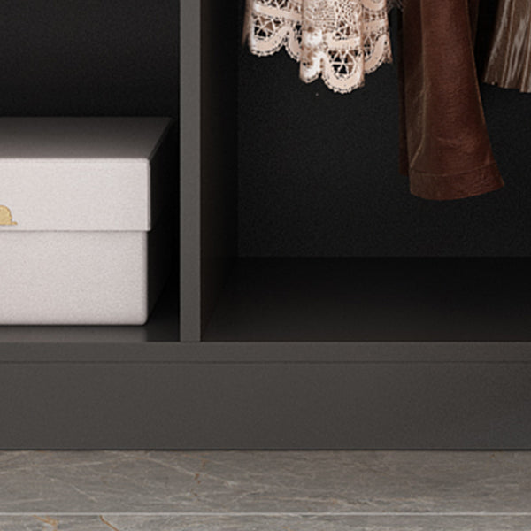 モダンな木製フレームワードローブ自立型多機能ワードローブ強化ガラスドア