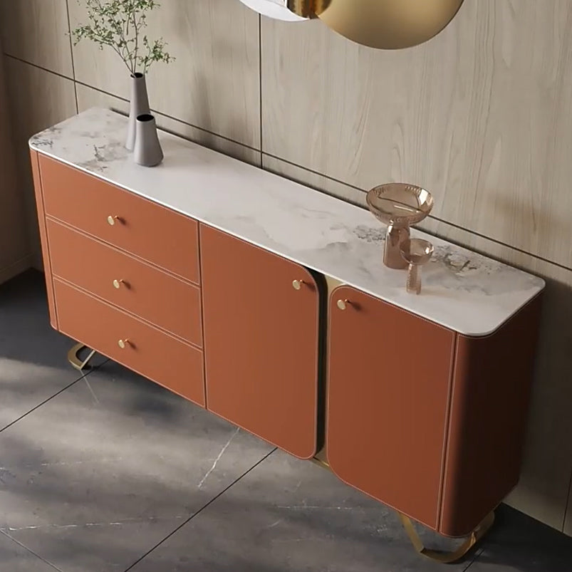 3 Schubladen Buffet Ständer Glam Sideboard -Buffet mit 4 Regalen für die Küche