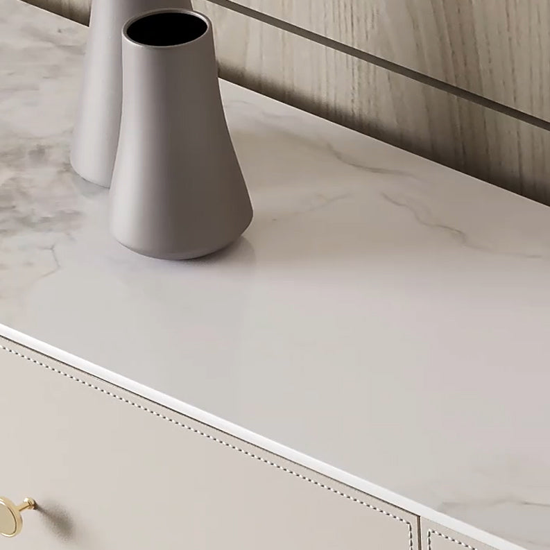 3 Schubladen Buffet Ständer Glam Sideboard -Buffet mit 4 Regalen für die Küche