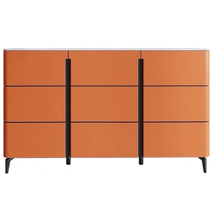 Contemporary Dining Server Kitchen Buffet Server Cabinet with Drawers 71"L x 16"W x 35"H Orange Clearhalo 'buffet_sideboard' 'Buffets & Sideboards' 'furn' 'furn_buffet_sideboard' 'Furniture' 'Kitchen & Dining Furniture' 7179221