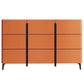 Contemporary Dining Server Kitchen Buffet Server Cabinet with Drawers 63"L x 16"W x 35"H Orange Clearhalo 'buffet_sideboard' 'Buffets & Sideboards' 'furn' 'furn_buffet_sideboard' 'Furniture' 'Kitchen & Dining Furniture' 7179223