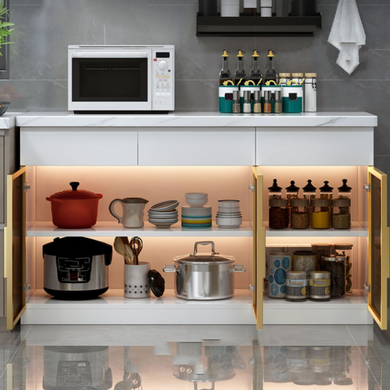 Gabinetto del server buffet contemporaneo con server da pranzo cucina di archiviazione