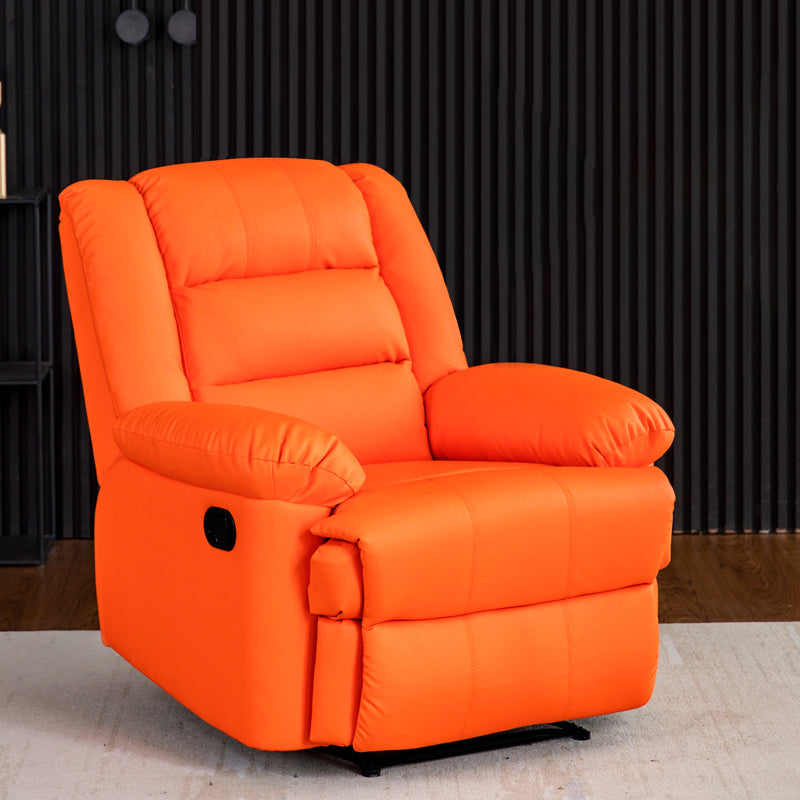 Swivel Rocker Standard Recliner Solid Color Manual Recliner Chair Orange Clearhalo 'Chairs & Seating' 'furn' 'furn_recliners' 'Furniture' 'Living Room Furniture' 'Recliners' 7179313