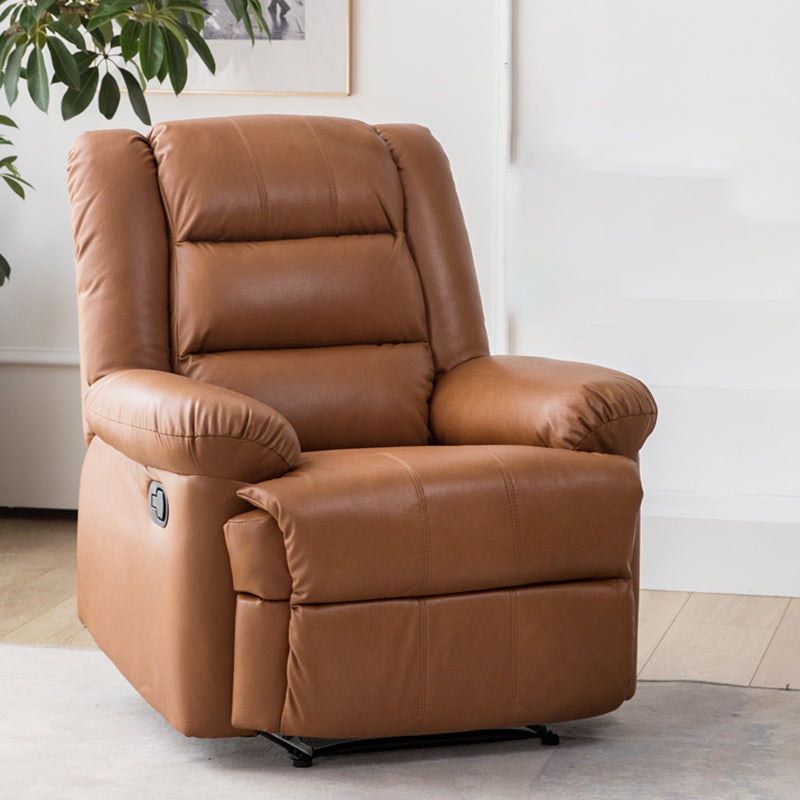Swivel Rocker Standard Recliner Solid Color Manual Recliner Chair Brown Clearhalo 'Chairs & Seating' 'furn' 'furn_recliners' 'Furniture' 'Living Room Furniture' 'Recliners' 7179316