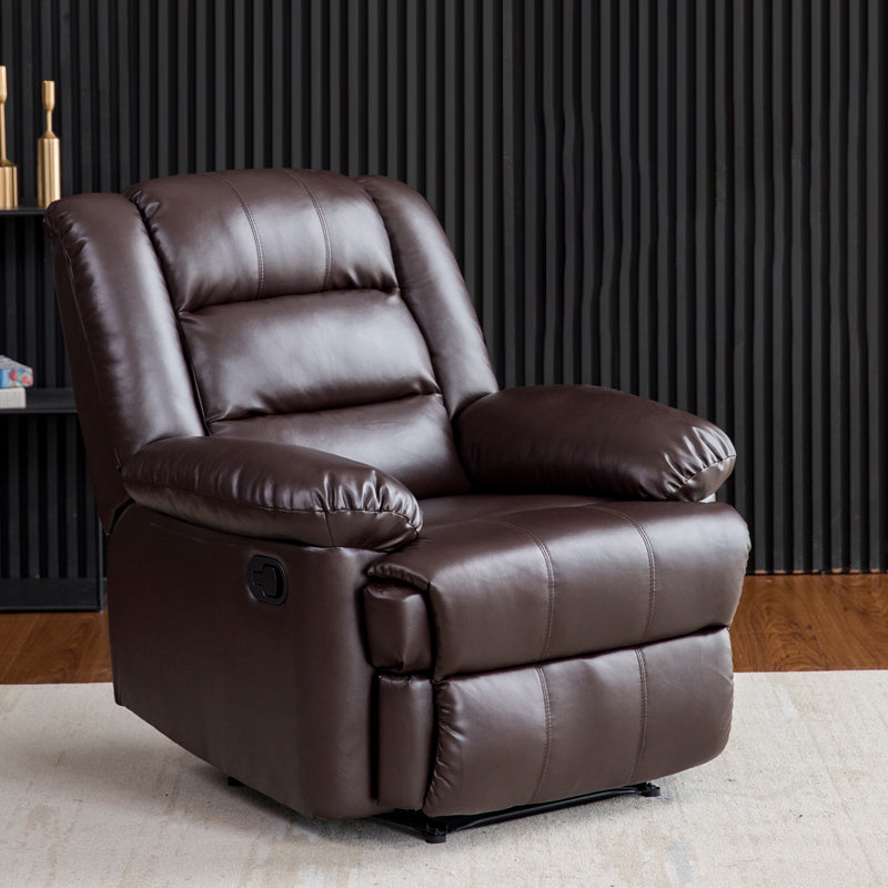 Swivel Rocker Standard Recliner Solid Color Manual Recliner Chair Dark Brown Clearhalo 'Chairs & Seating' 'furn' 'furn_recliners' 'Furniture' 'Living Room Furniture' 'Recliners' 7179318