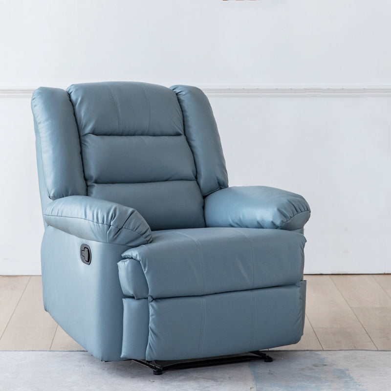 Swivel Rocker Standard Recliner Solid Color Manual Recliner Chair Light Blue Clearhalo 'Chairs & Seating' 'furn' 'furn_recliners' 'Furniture' 'Living Room Furniture' 'Recliners' 7179325