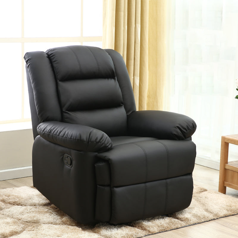 Swivel Rocker Standard Recliner Solid Color Manual Recliner Chair Matte Black Clearhalo 'Chairs & Seating' 'furn' 'furn_recliners' 'Furniture' 'Living Room Furniture' 'Recliners' 7179329