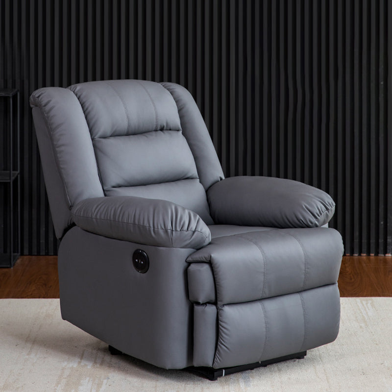 Swivel Rocker Standard Recliner Solid Color Manual Recliner Chair Silver Gray Clearhalo 'Chairs & Seating' 'furn' 'furn_recliners' 'Furniture' 'Living Room Furniture' 'Recliners' 7179331