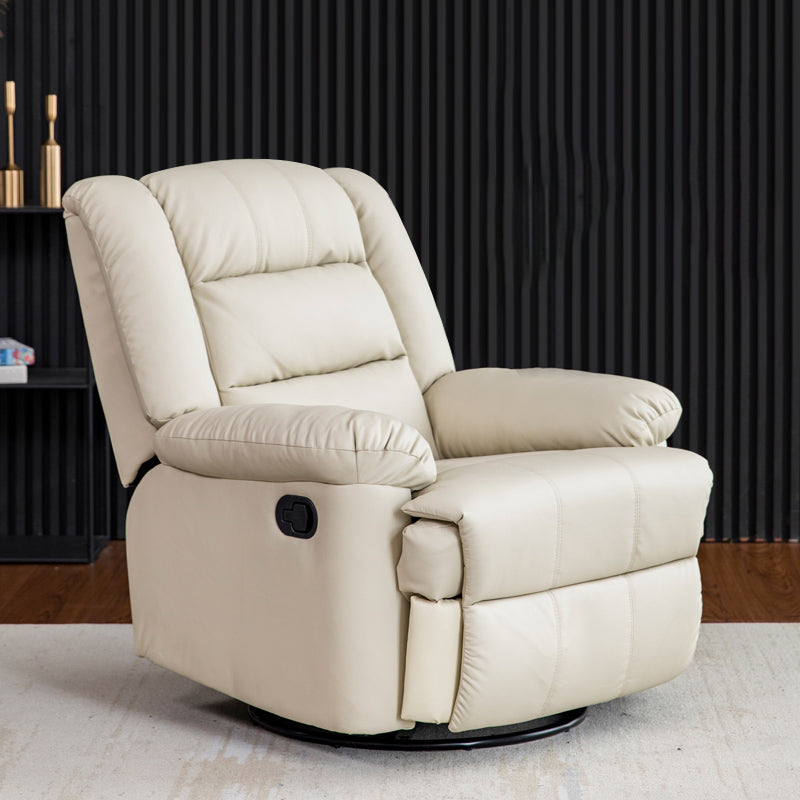 Swivel Rocker Standard Recliner Solid Color Manual Recliner Chair Griege Clearhalo 'Chairs & Seating' 'furn' 'furn_recliners' 'Furniture' 'Living Room Furniture' 'Recliners' 7179332