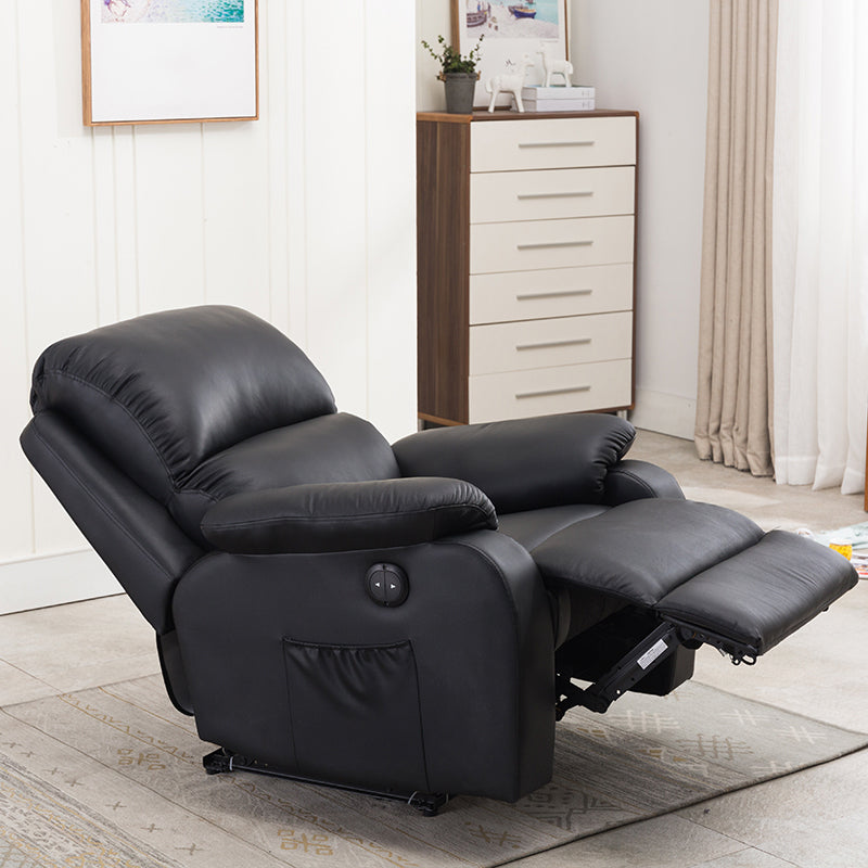 Contemporary Home Theater Recliner Metal Solid Color Indoor Standard Manual-Push Botton Clearhalo 'Chairs & Seating' 'furn' 'furn_recliners' 'Furniture' 'Living Room Furniture' 'Recliners' 7179342