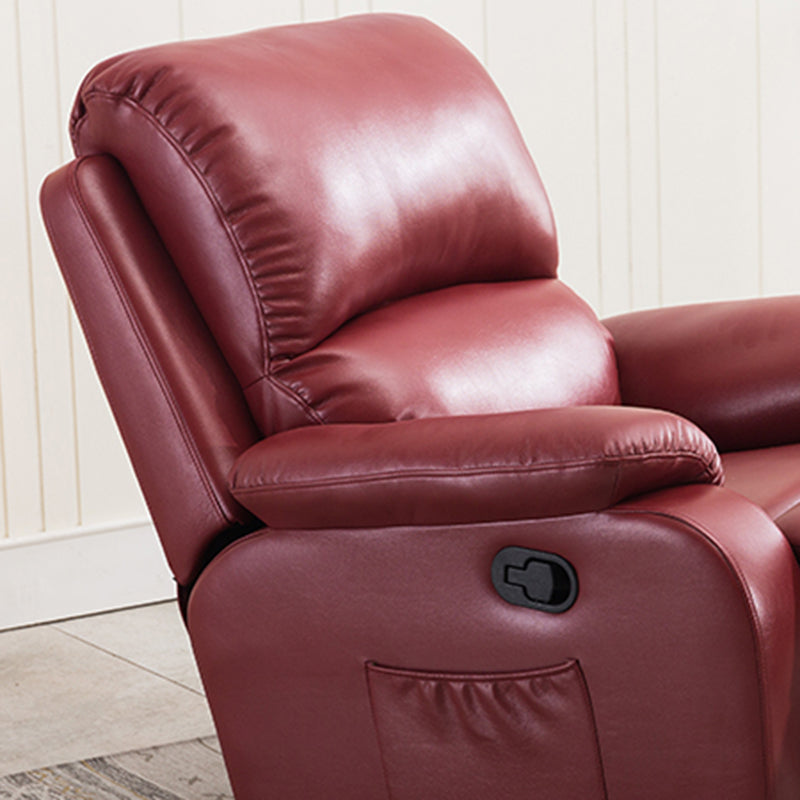 Contemporary Home Theater Recliner Metal Solid Color Indoor Standard Manual-Push Botton Clearhalo 'Chairs & Seating' 'furn' 'furn_recliners' 'Furniture' 'Living Room Furniture' 'Recliners' 7179349