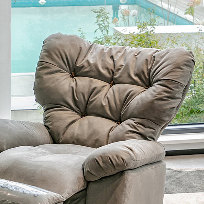 Metalen frame standaard ligstoel met getufte rug vaste kleur microrode rasterstoel