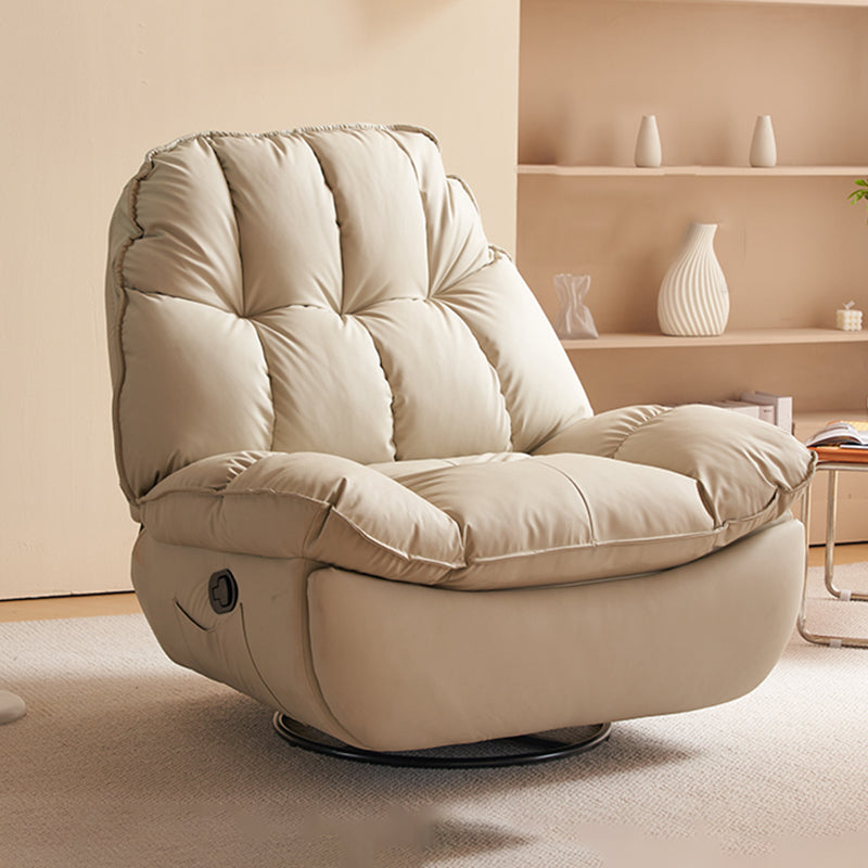 Chaise inclinable inclinable en cuir en cuir en cuir en cuir unie avec poche latérale