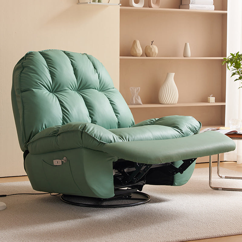 Chaise inclinable inclinable en cuir en cuir en cuir en cuir unie avec poche latérale