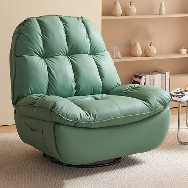 Chaise inclinable inclinable en cuir en cuir en cuir en cuir unie avec poche latérale