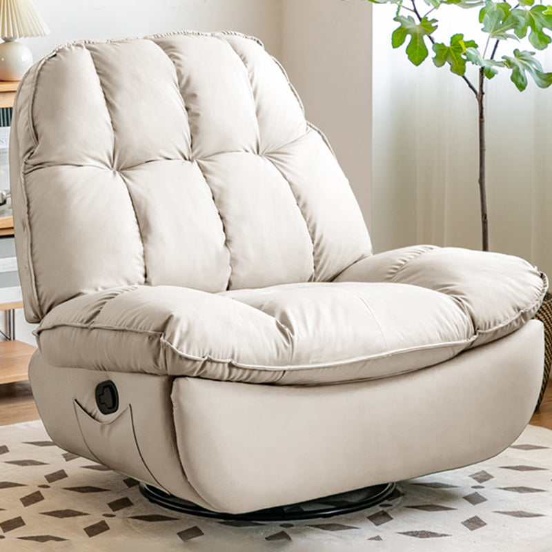 Sedia reclinabile contemporanea rocker girevole a colori solido trapuntato interno