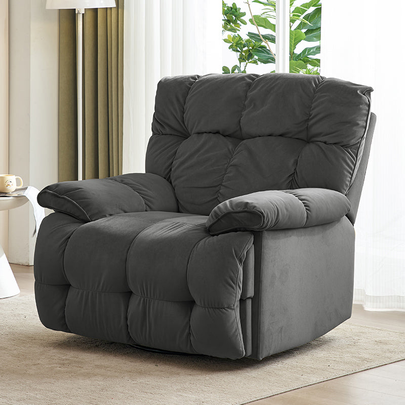 Solid Color Upholstered Standard Recliner Metal Frame Recliner Chair Gray Clearhalo 'Chairs & Seating' 'furn' 'furn_recliners' 'Furniture' 'Living Room Furniture' 'Recliners' 7179552