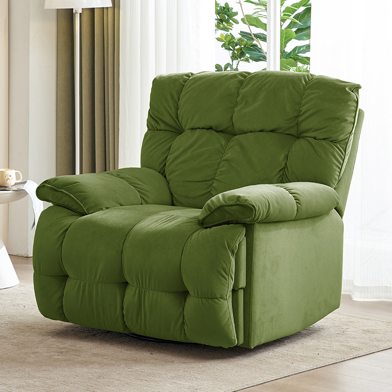 Solid Color Upholstered Standard Recliner Metal Frame Recliner Chair Dark Green Clearhalo 'Chairs & Seating' 'furn' 'furn_recliners' 'Furniture' 'Living Room Furniture' 'Recliners' 7179561