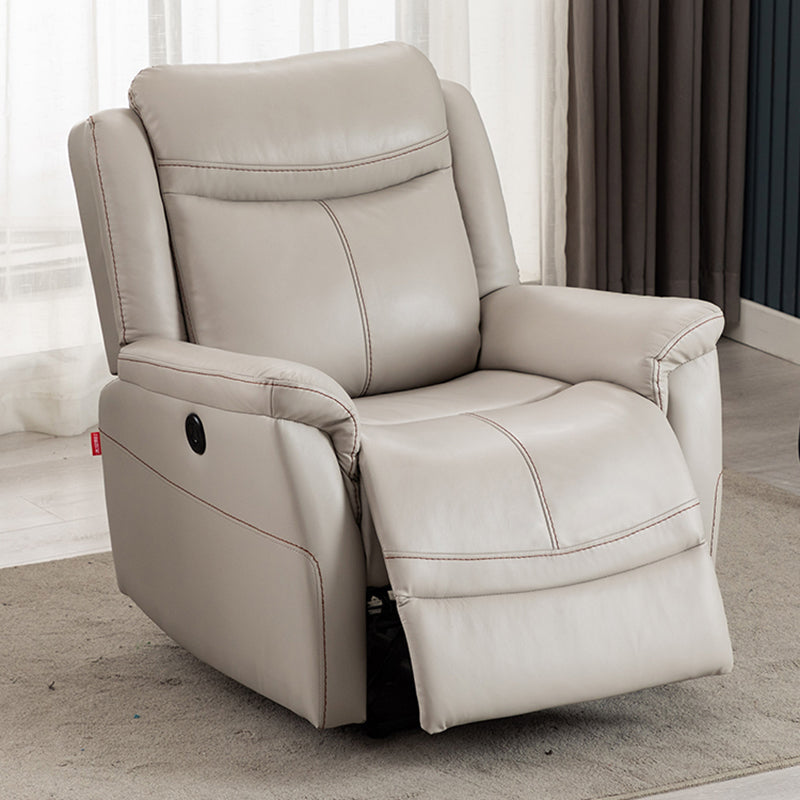 Swivel Rocker Metal Frame Standaard Recliner vaste kleur Lederen Recliner stoel