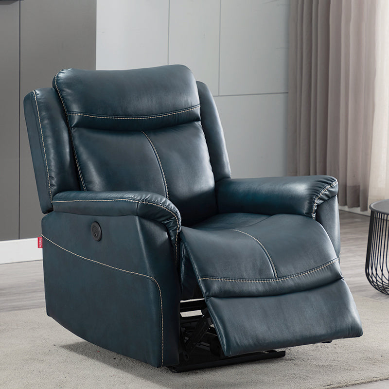 Swivel Rocker Metal Frame Standaard Recliner vaste kleur Lederen Recliner stoel