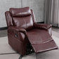 Swivel Rocker Metal Frame Standaard Recliner vaste kleur Lederen Recliner stoel