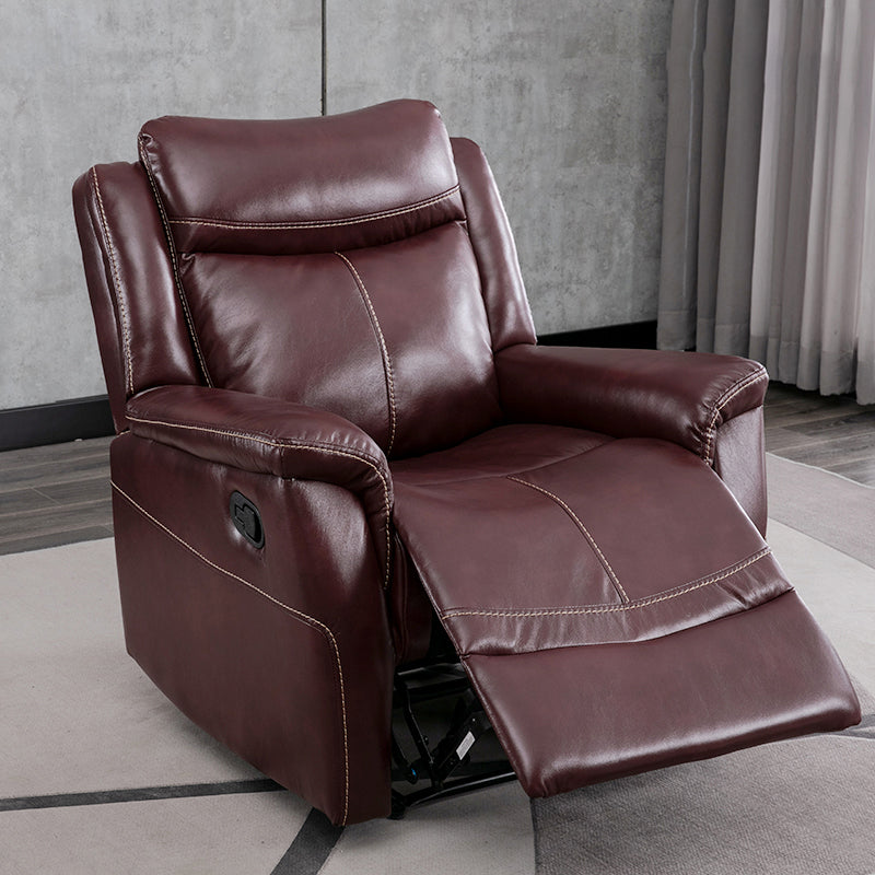 Swivel Rocker Metal Frame Standaard Recliner vaste kleur Lederen Recliner stoel