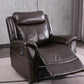 Swivel Rocker Metal Frame Standaard Recliner vaste kleur Lederen Recliner stoel
