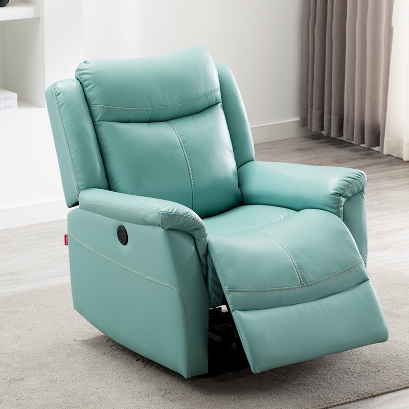 Swivel Rocker Metal Frame Standaard Recliner vaste kleur Lederen Recliner stoel